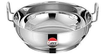 Camro Stainless Steel Kadai Induction Bottom