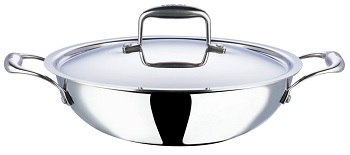 Vinod heavy bottom stainless steel kadai